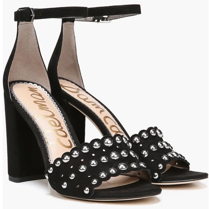 Women’s Sam Edelman Studded Yaria Black Block Heel Size 7 Wide